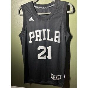 Adidas Philadelphia 76ers Joel Embiid 21 Black Men Jersey Size Small - Sixers